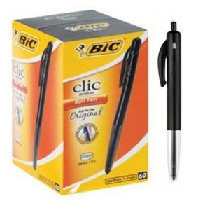 Ballpoint Pens Bic Clic Black (60-Pack)